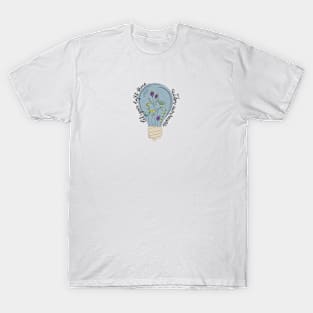 Flower embroidered lamp shade T-Shirt